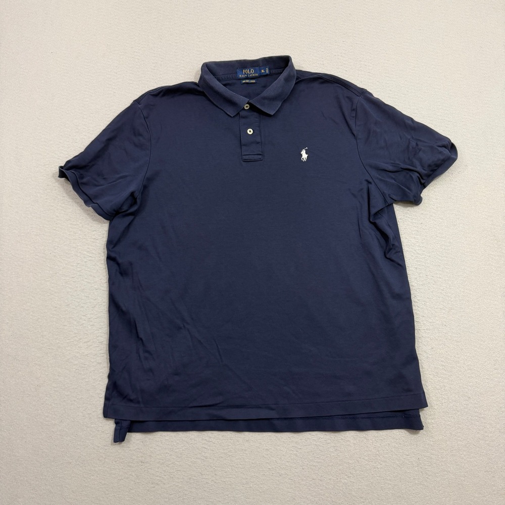 Polo Ralph Lauren Shirt Mens XL Blue Pima Soft Touch Short Sleeve Classic Pony